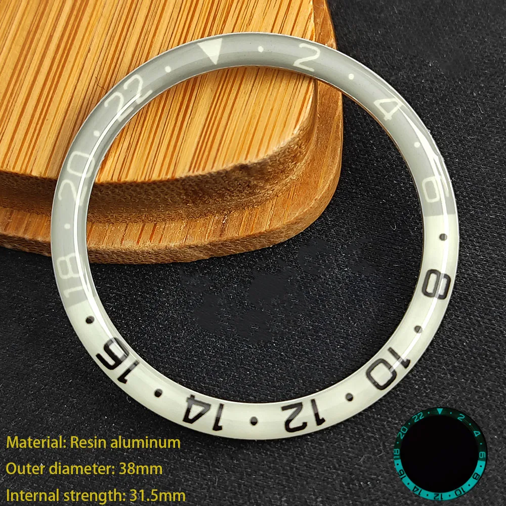 Anello per orologio in alluminio con resina da 38mm accessori per intarsio anello in resina accessori per cassa dell'orologio da uomo