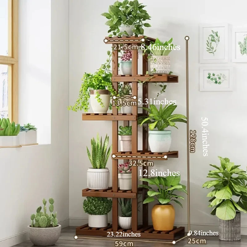 Flowers Wooden Support Plant Shelving Indoor Display Balcony Home Plant Shelf Garden Veranda Etagere Plante Outdoor Furniture