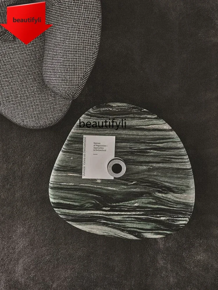 

46A Журнальный столик из черного ореха, мраморный роскошный камень для гостиной, высококачественный чай