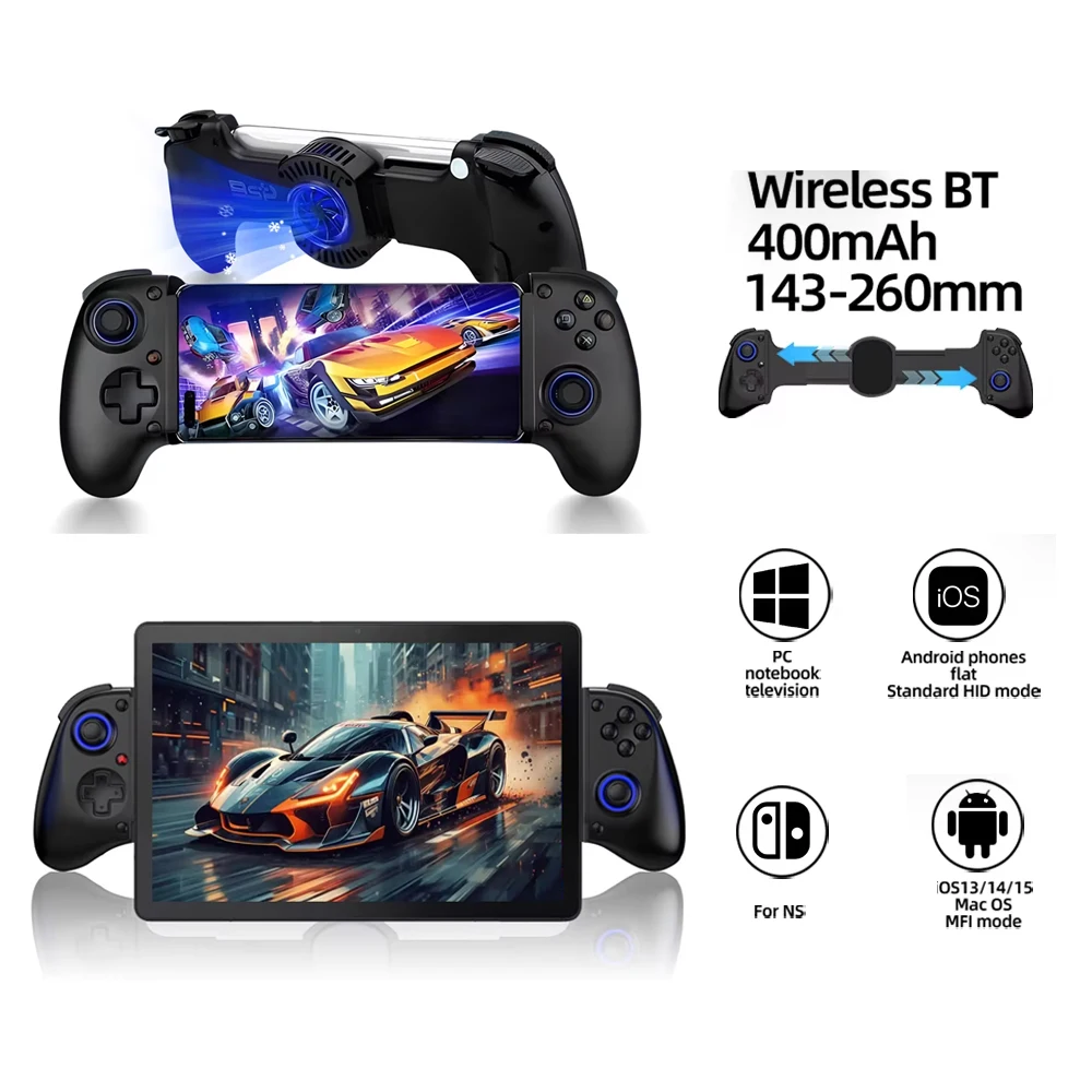 BSP-D11 Растягивающийся беспроводной контроллер для Nintendo Switch/PS4/PS3/XBOX Геймпад Джойстик для телефона Android/AppleiOS Streaming D3