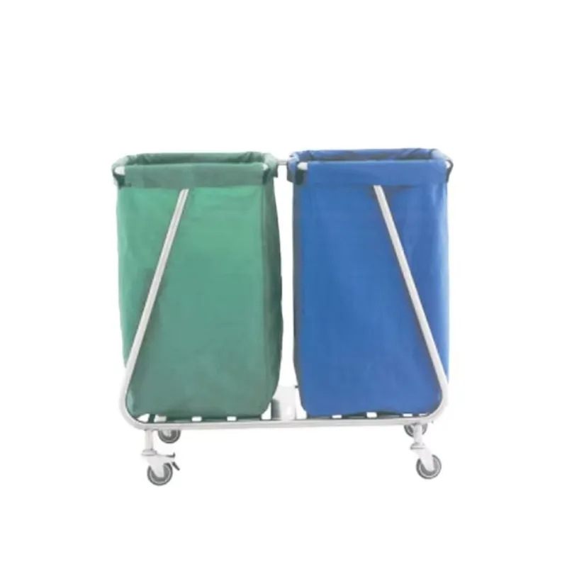 

Stainless Steel Base with Two Medical Waste Bags Trolley Hospital Crash Cart