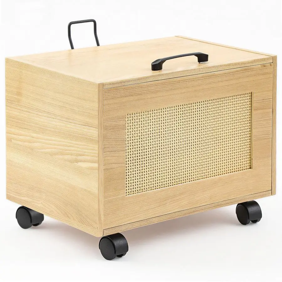 صندوق منظم الملفات المعلق مع غطاء خزانة الملفات الخوص المتدحرجة للمكتب المنزلي للحجم القانوني للرسالة #1