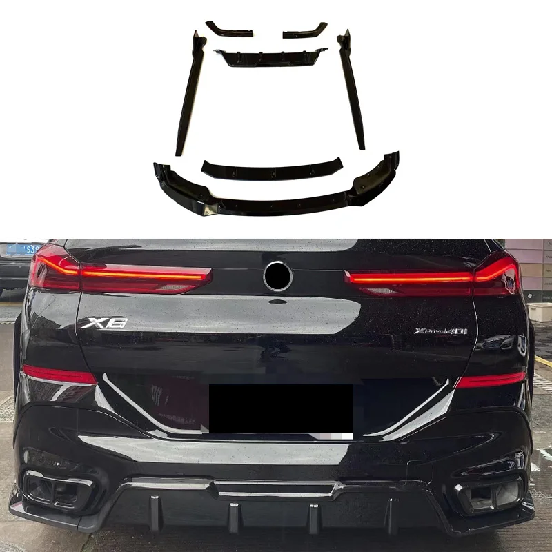 Black Lower Lip Front Bumper Protect Front Skirt Spoiler For 2020-2023 X6 G06 Black Knight Front Lip Shovel Side Skirt Rear Lip