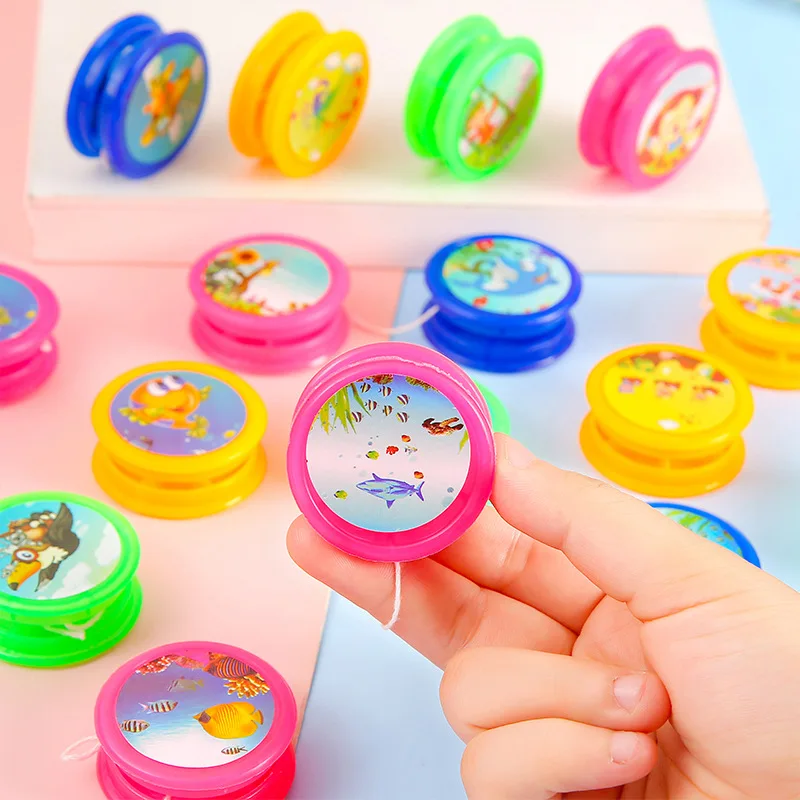 12Pcs Cartoon Mini Animal Yoyo Ball Toy for Kids Birthday Party Favors Baby Shower Wedding Guest Gift Pinata Filler School Prize