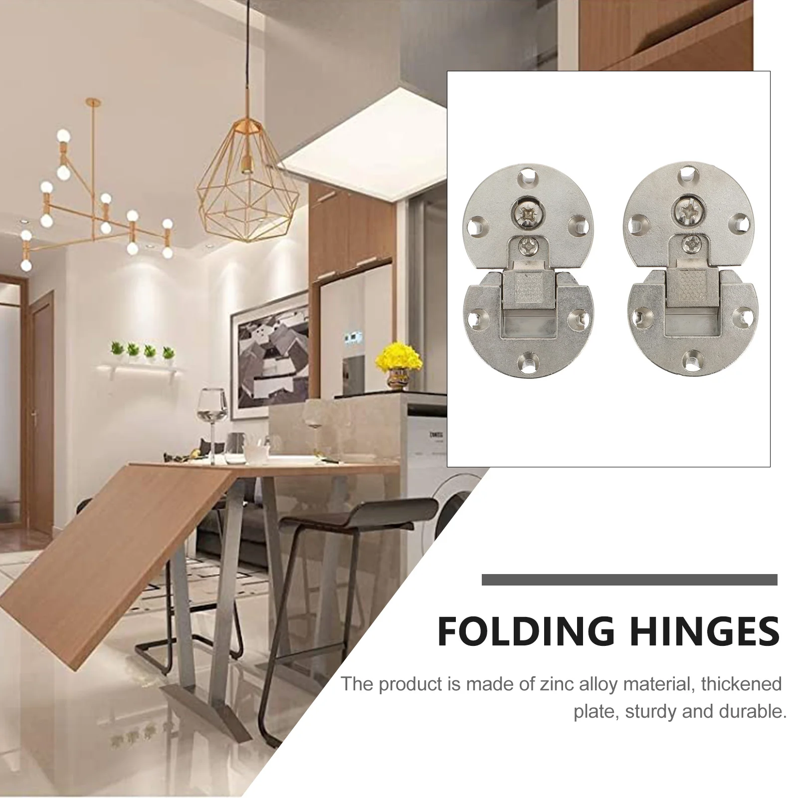 

2pcs Folding Table Heavy Duty Zinc Alloy For Furniture Smooth Operation Concealed Cabinet Hinges Self-Supporting Desktop Bracket