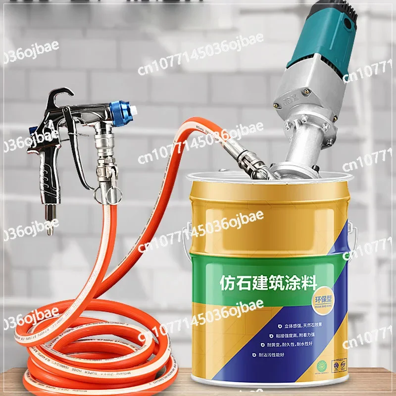 Upper Basket Putty Waterproof Automatic Start Stop Brushless Motor 2.8KW Low Suction Real Stone Paint Spraying Machine