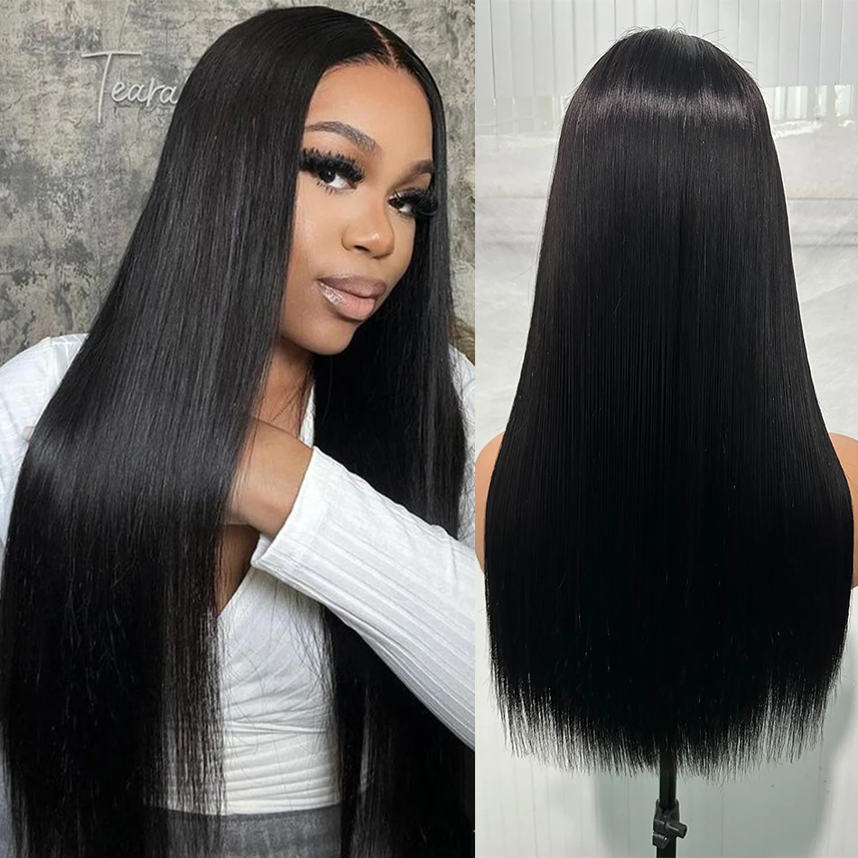 100% Double Drawn Hair Bone Silky Straight Human Hair Wigs 300 Density HD 2X6 4x4 Closure Glueless Wigs Wear And Go Pre Plucked