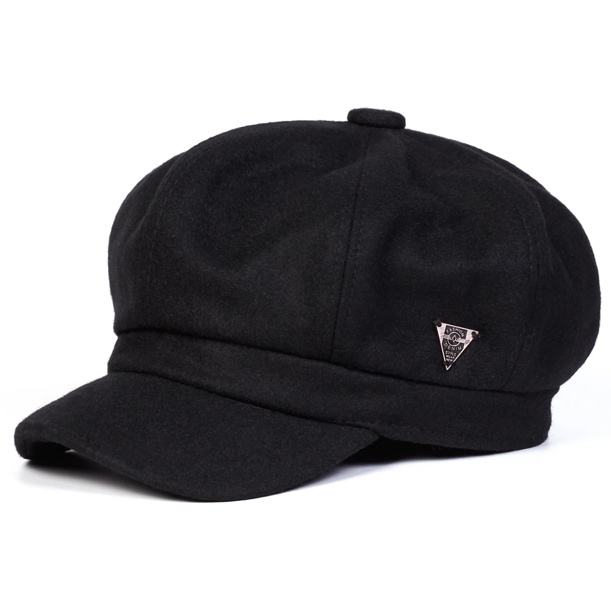 Unisex FASHION DENIM Letter Label Newsboy Hat Frühling und Herbst Retro Baskenmütze Hüte Wilde Freizeithüte Achteckige Kappe – Detail 3