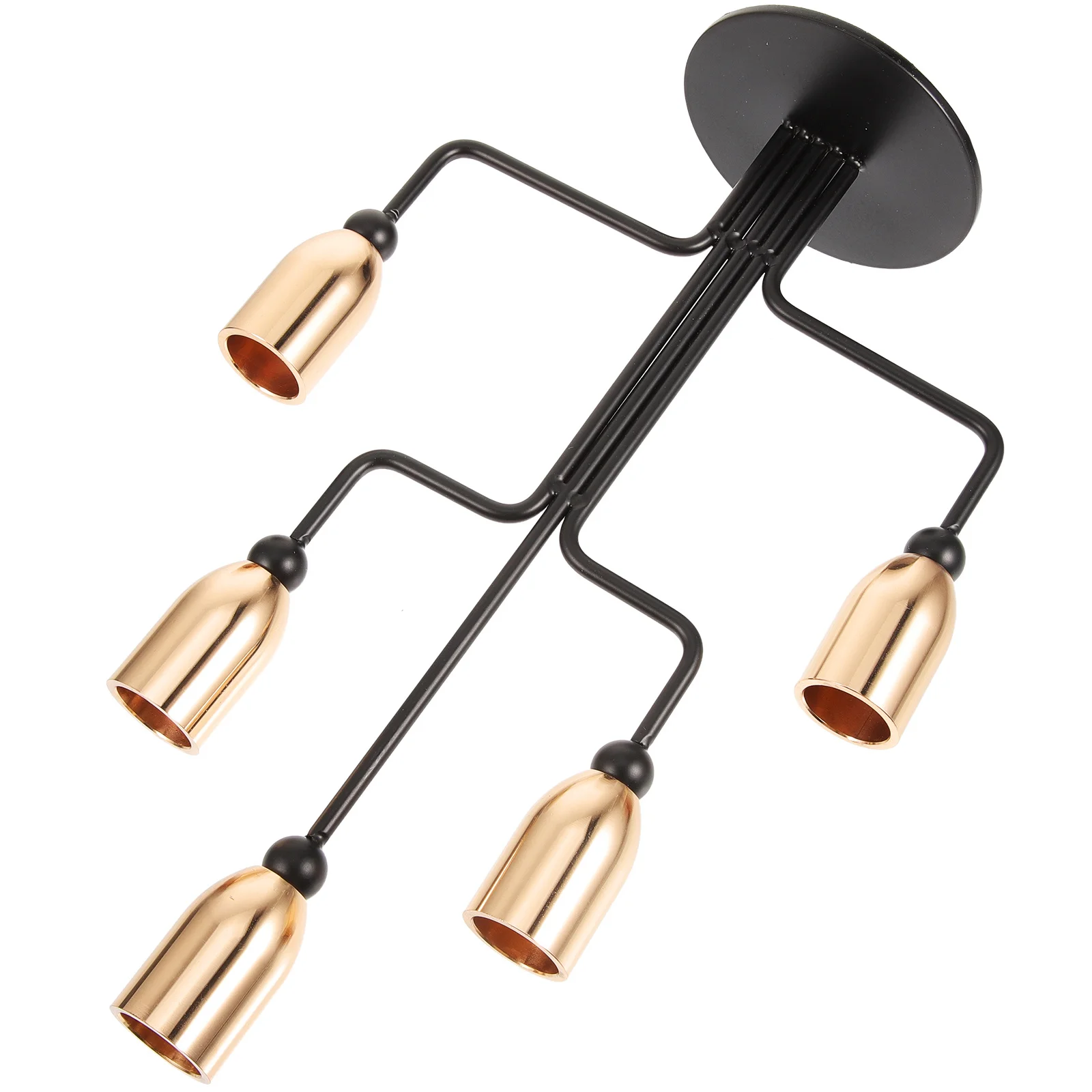 

5 Arms Style Vintage C elabrum Metal Aluminum Home Branches Decor LED Lighting Centerpiece