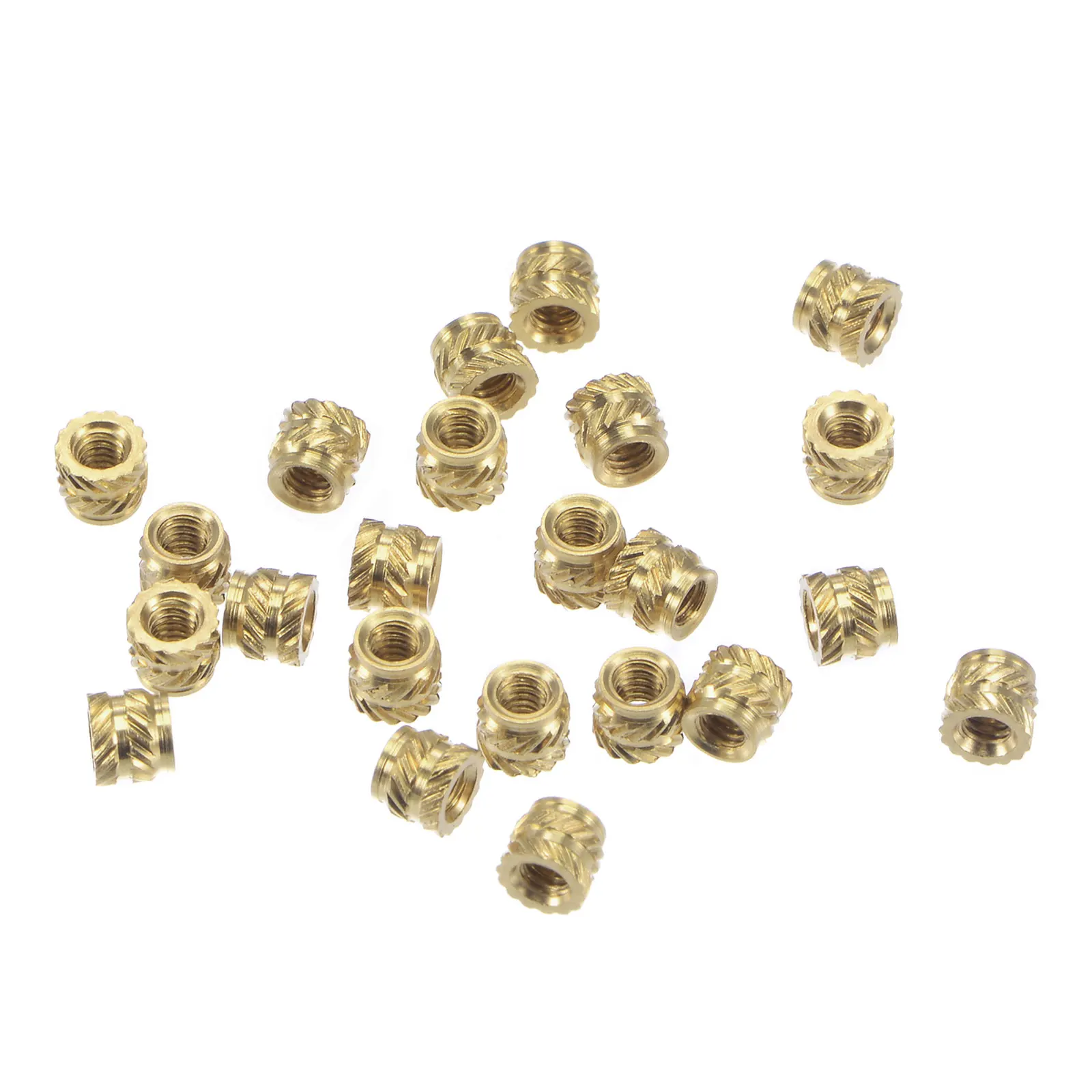 Uxcell 60 pièces écrous d'insertion moletés, M2 x 3 mm (L) x 3,5 mm (OD) Kit d'assortiment en laiton à filetage femelle