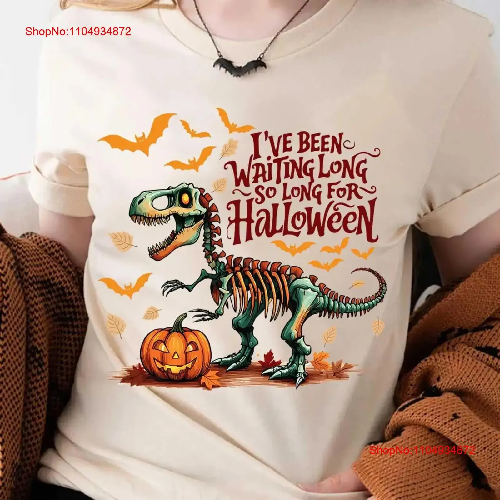 Spooky Saurus dinosaurio esqueleto camiseta Halloween niños niño divertido TRex niño otoño GifT vintage lavado cómodo ligeramente