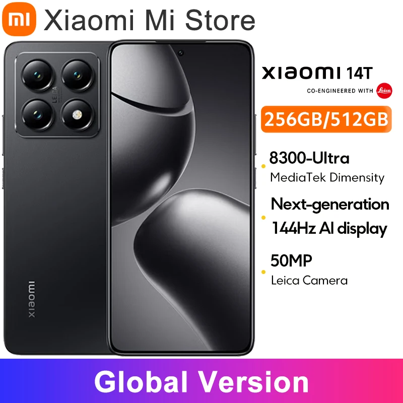 Xiaomi 14T 5G versión Global Smartphone dimensión 8300-Ultra 50MP cámara Leica 67W HyperCharge 5000mAh 144Hz pantalla AMOLED AI