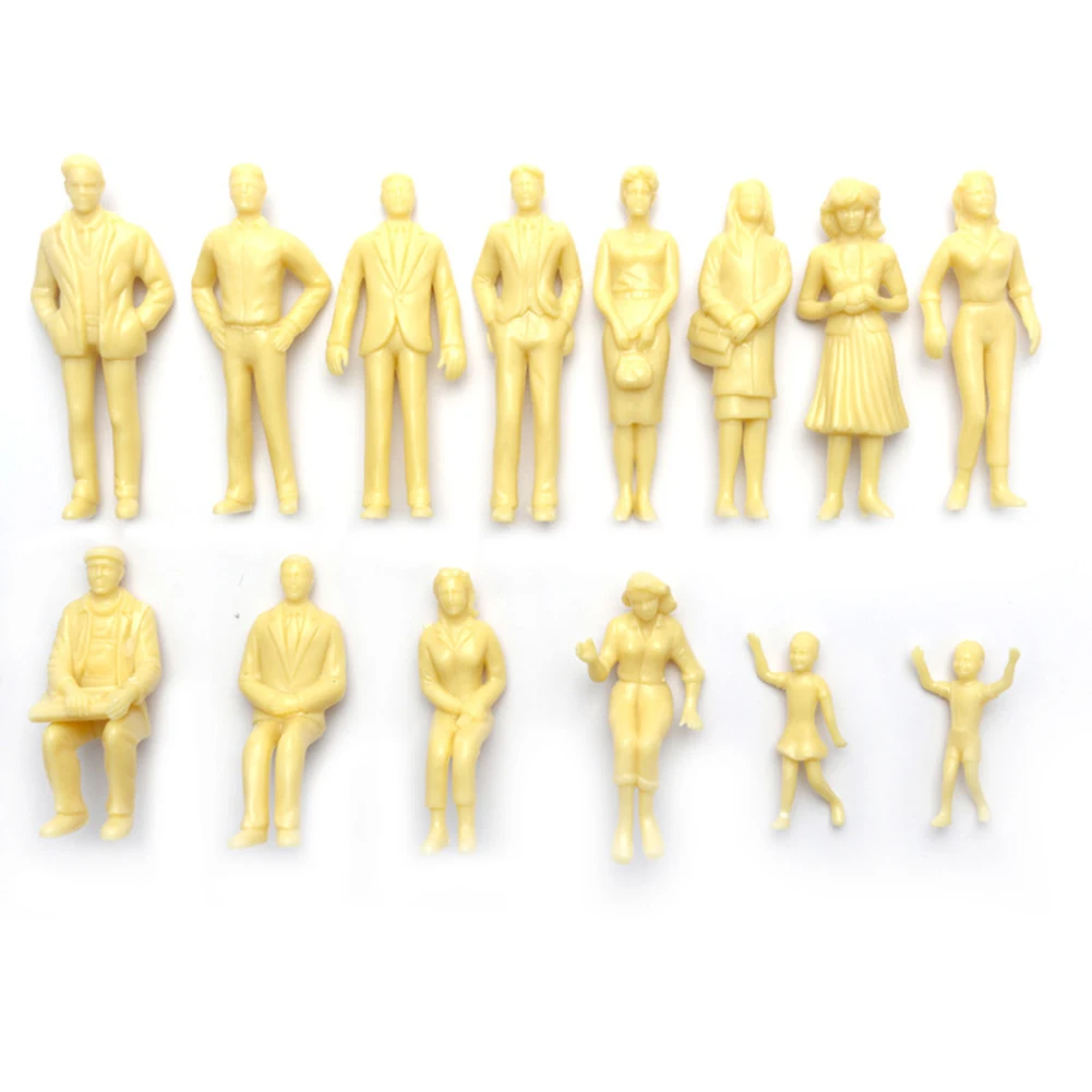 60 قطعة نموذج أرقام 1:87 غير مصبوغ H0 أرقام الدائمة H0 اكسسوارات مشاهد بلاستيكية النمذجة الناس أدوات الحدائق #5