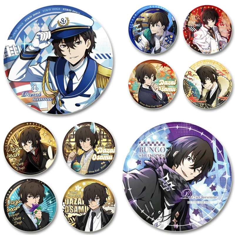 Dazai Osamu,Nakajima Atsushi,Nakahara Chuuya,Edogawa Rampo Badge Cartoon Anime Figure Enamel Pins for Backpack Jewelry Clothes