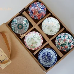 6PCS Chinese Household Teaware Blue and White Porcelain Tea Set Tea Cup Puer Black Tea Tieguanyin Ceramic Cups Underglaze Color