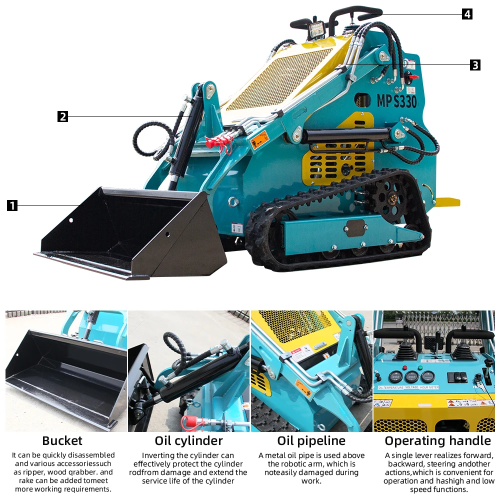 Подставка — мини-погрузчик мощностью 13,5 л.с. EPA — сертифицированный двигатель, в сочетании с вилками для поддонов — простота в эксплуатации!