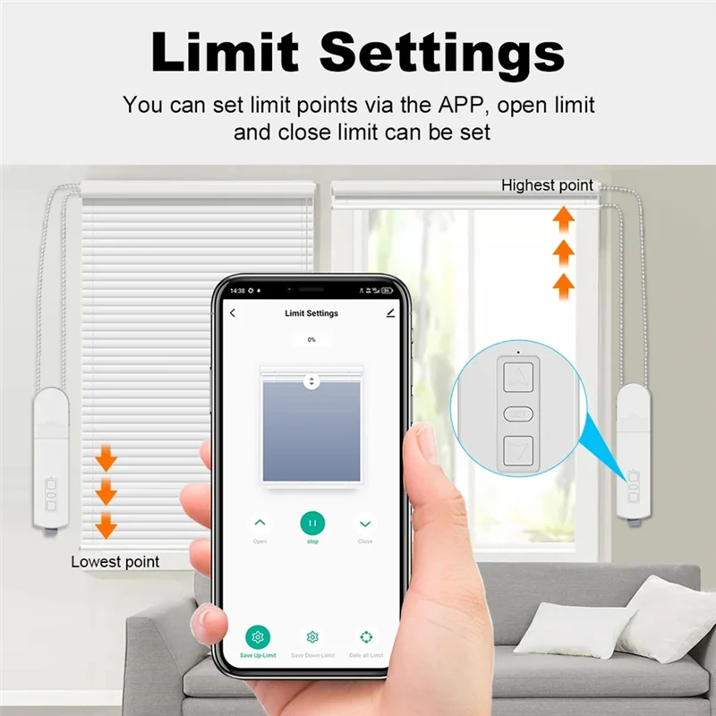 A99E-Electric Curtain Motor Blind Window Motor Tuya Zigbee3.0 Electric Pull Cord EU Plug