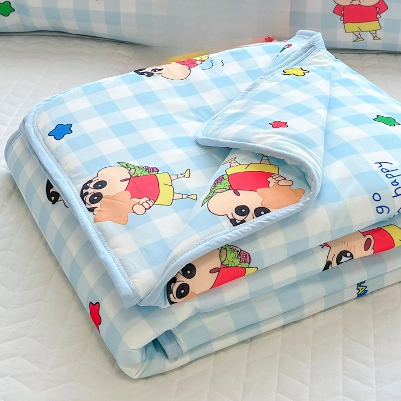 Crayon Shin-chan Nohara Shiro Boochan Cartoon Niedliche Sommerdecke, bequeme, klimatisierte Steppdecke für Studentenwohnheime im Sommer – Detail 2