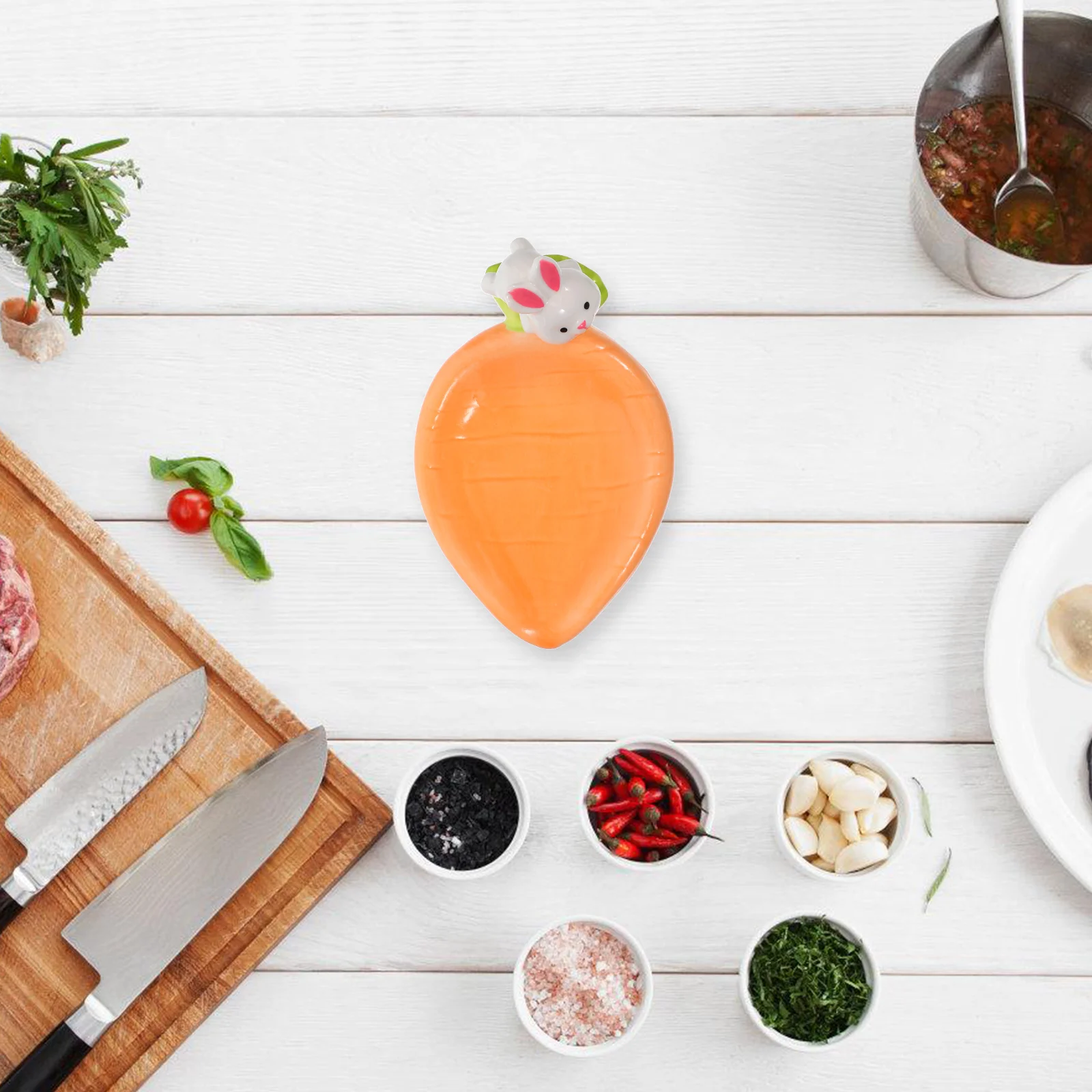 

Ceramic Carrot Shaped Condiment Dishes Creative Design for Sauces Appetizers Sushi Nights Easy Clean Glazed Finish Home Dining