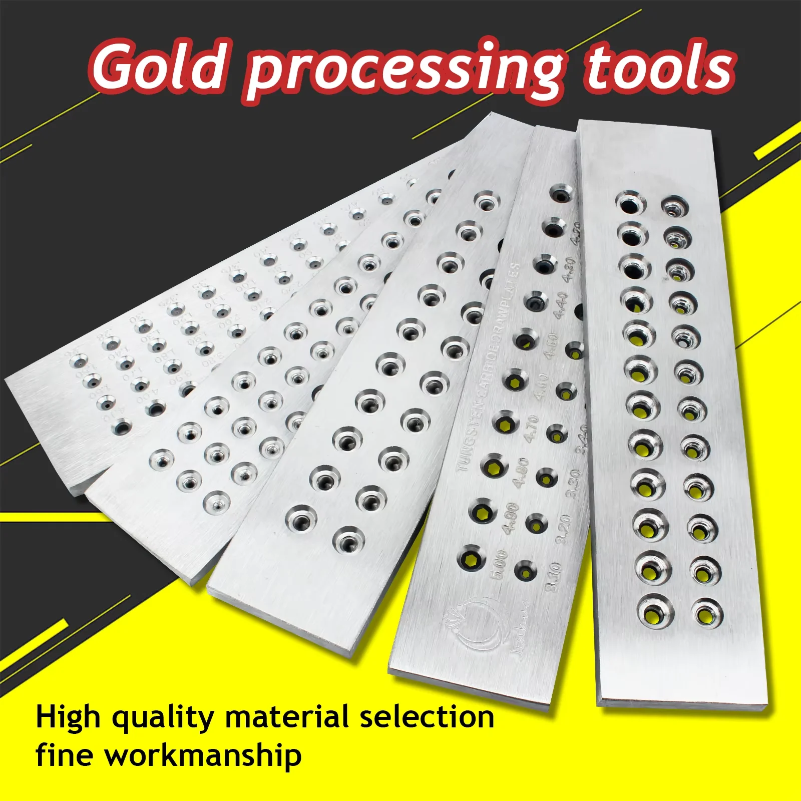 TOKTOS Tungsten Carbide Wire Drawplate Multi-Shape Round Square Triangle Wire Drawing Plate for Jewelry Making Tools