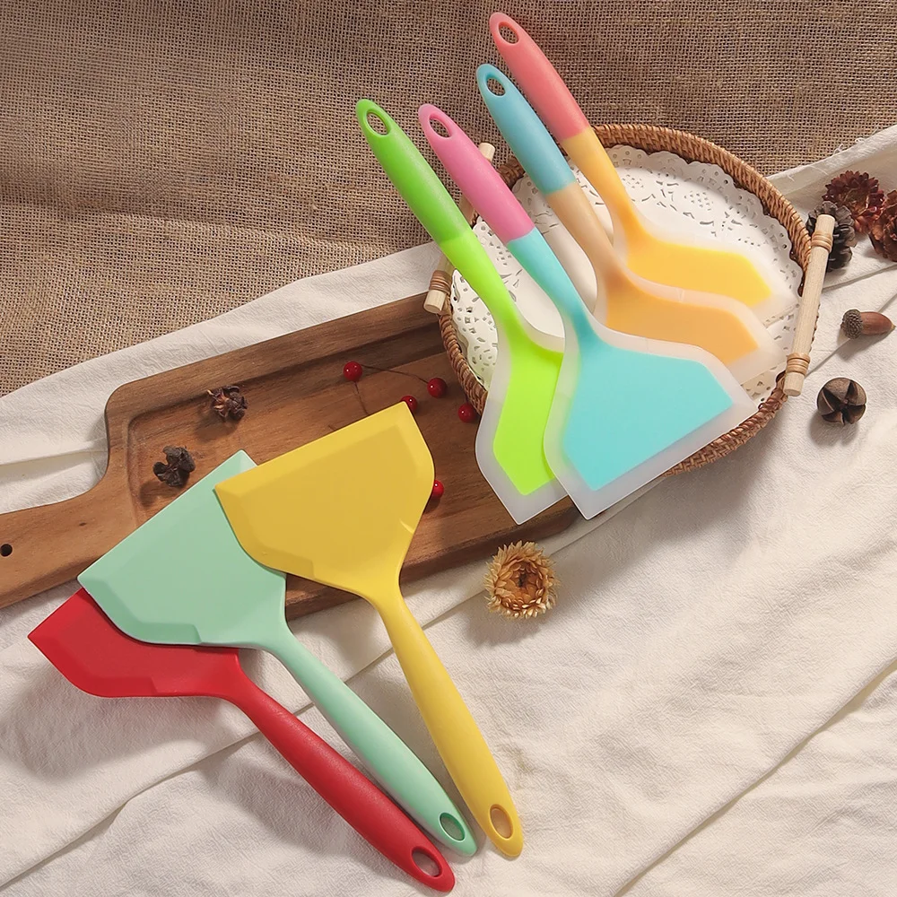 

Silicone Kitchen Ware Cooking Utensils Spatula Beef Meat Egg Kitchen Scraper Wide Pizza Shovel Non-stick Spatula Kitchenware