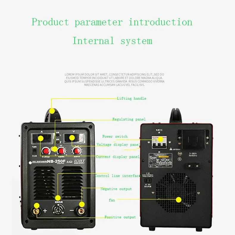 Bogenkohlendioxid-Schweißgerät NB-250F Tragbares Metallschweißgerät
