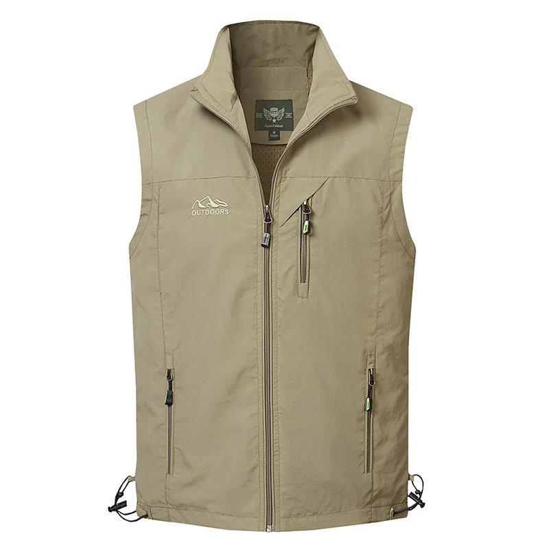 New Summer Men Outdoor Mesh Thin Waistcoats Climbing Sleeveless Jackets Men Multi-pockets Fishing Photography Breathable Vests 6