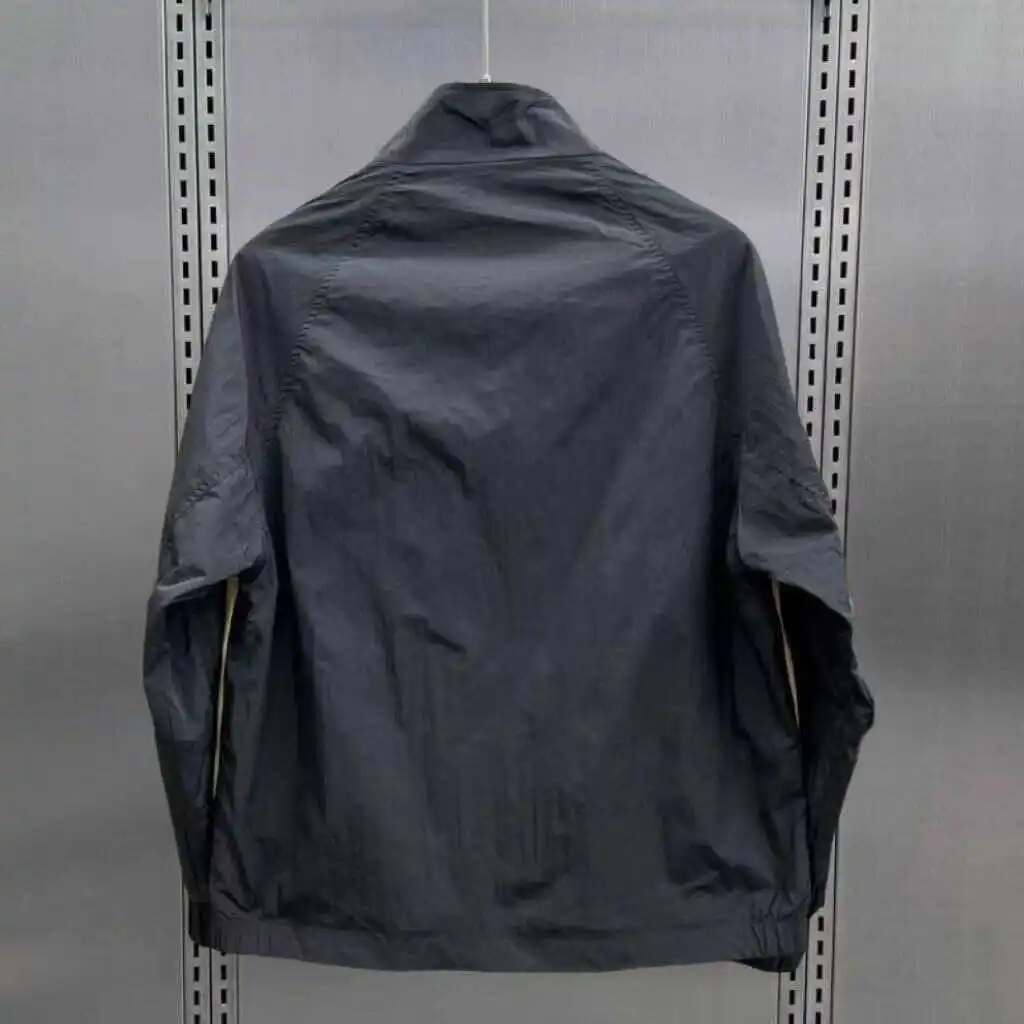 

Men's Casual Workwear Jaet Stand Collar Patchwork Color Trendy Windproof Qui Dry Sportswear Outerwear Long Sve Zipper