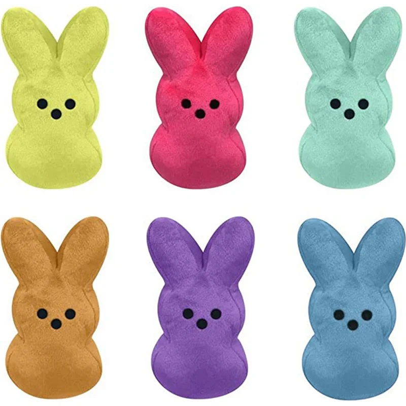 

6 шт., 15 см, милые животные, звезда, морковь, Peep Bunny Doll, милые животные, кролик, куклы, игрушки для детей, пасхальное украшение