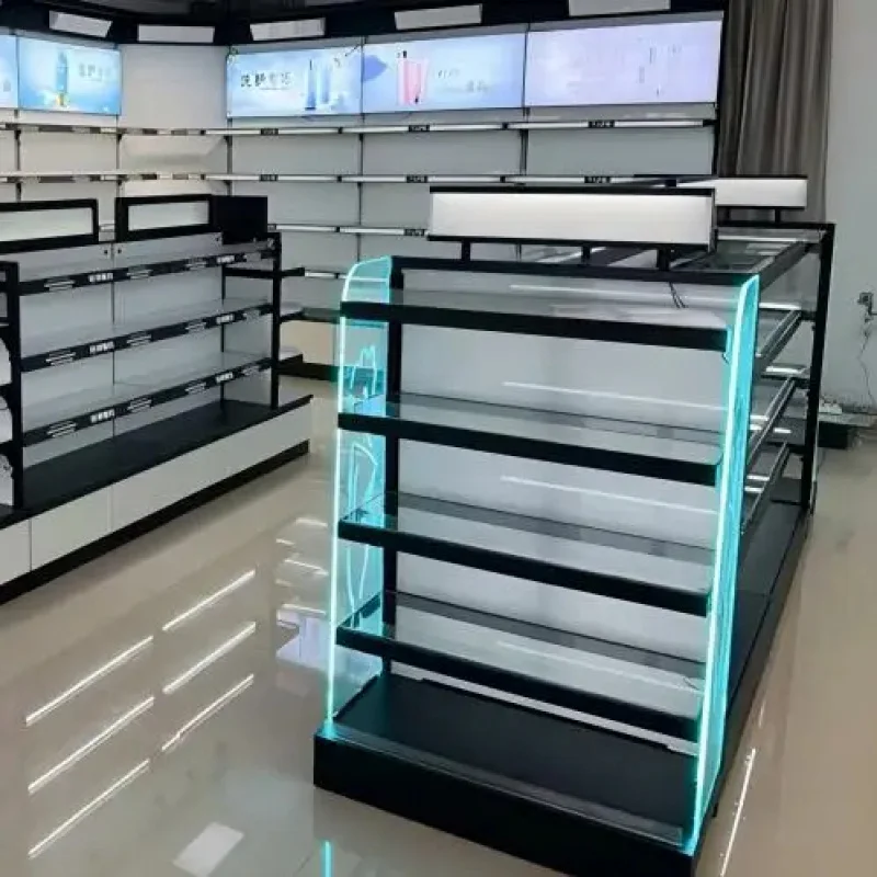 

custom.Cosmetics Display Rack Nail Makeup Skincare Shelf with Light Display Rack Beauty Store Product Display Cabinet