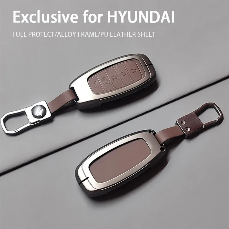 Zinc Alloy Car Remote Key Case Cover For Hyundai Encino I30 Ix35 KONA Solaris Azera Grandeur Ig Accent Santa Fe Palisade Custo