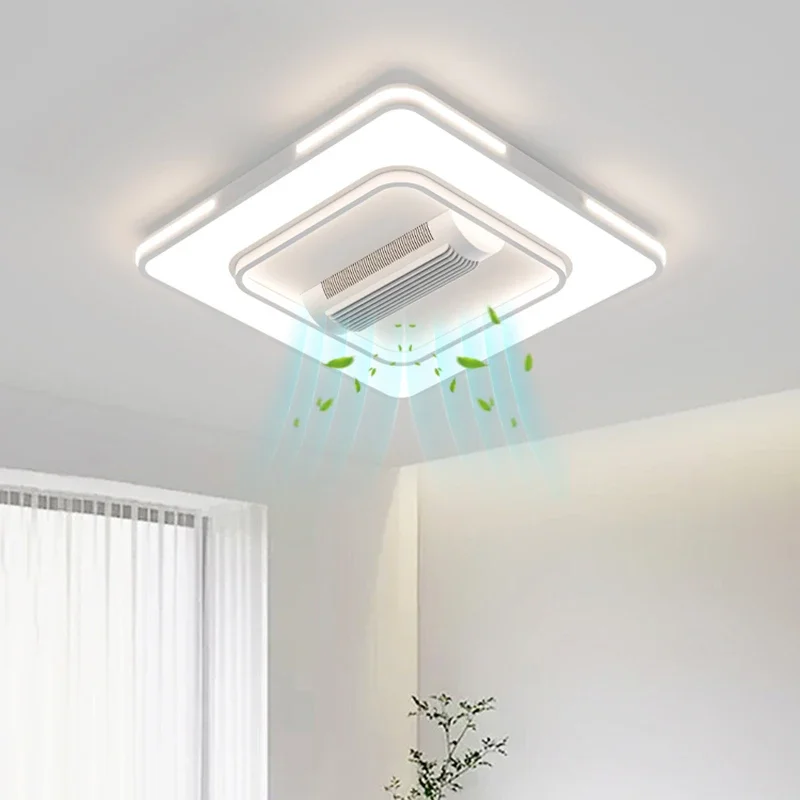 Simple Design Electric Ceiling Fans Wireless Living Room Silent Ceiling Fans Without Blades Indoor Lighting Luces Queda LLCF