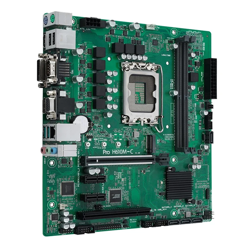 Материнская плата Intel H610 Pro H610M-C CSM, б/у оригинальная материнская плата LGA 1700 LGA1700 DDR5 64 Гб USB3.0 SATA3 для настольного компьютера