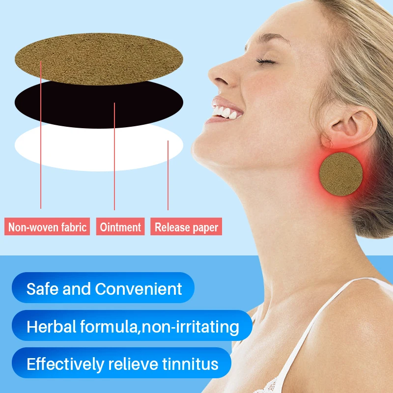 12/48PCS Tinnitus Patches Improves Migraine Earache Hearing Loss Treatment Alleviate Natural Herbal Care Healthy Ear Protection