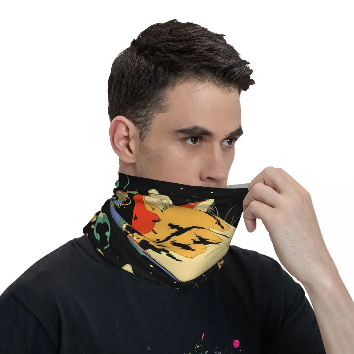 Foulard de la présidence en polyester pour le cou, moteurs de soufflage de chat, écharpe Bles, masque facial