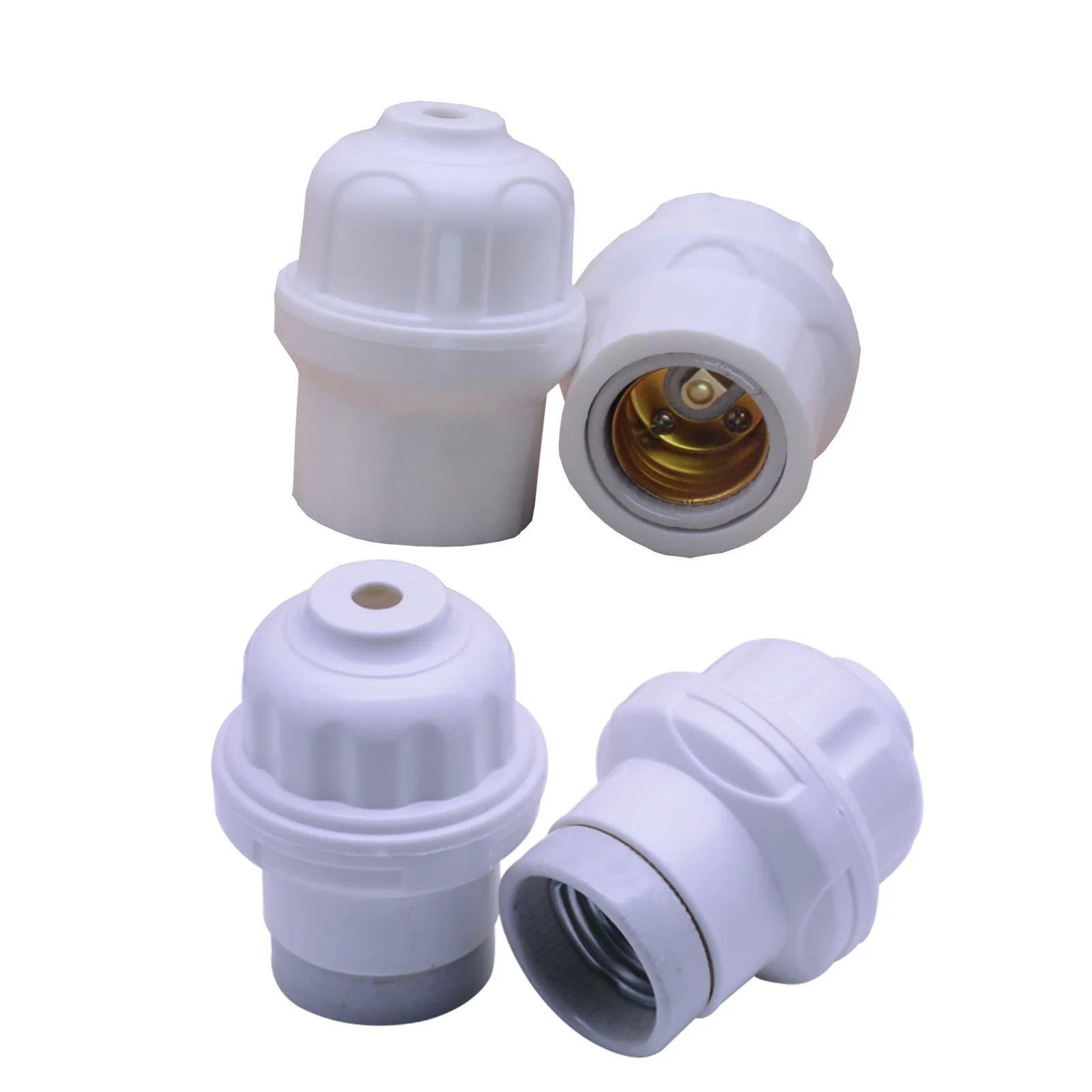 

10PCS E27 Screw Copper Ring Exposed Porcelain Chandelier Port Anti-High Temperature Suspension E27 Lamp Holder