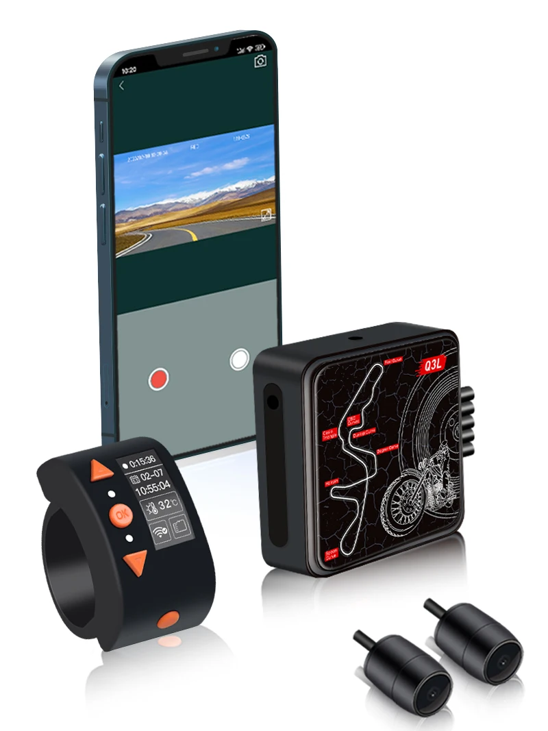 VSYSTO Q3L バイク用ドライブレコーダー 5G WiFi搭載、1080P前後防水
