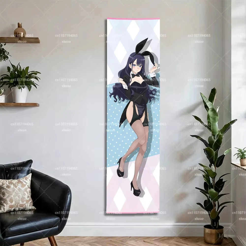 My Dress-Up Darling Marin Kitagawa Bunny Girl Long Tapestry, Anime Waifu Wall Hanging, Otaku Dorm Decor, Fan Gift