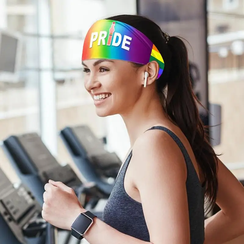 Gay Pride Headbands Letter Printing Rainbow Pride Accessories Rainbow Headband Sweat Wicking Headband Colorful Sweatbands