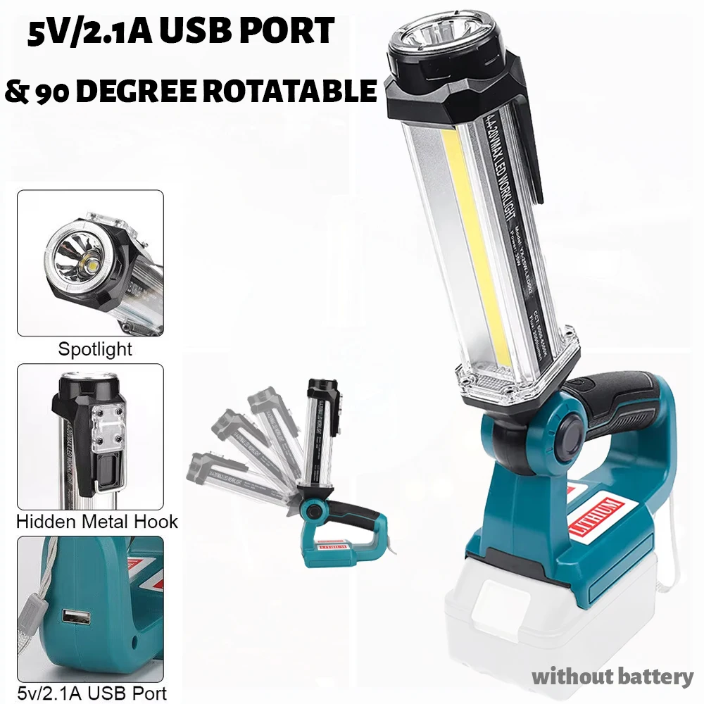 

LED Work Light for Makita 18V Li-ion Battery Outdoor Flashlight Portable Camping Lanterns for Car Repairing Emergency
