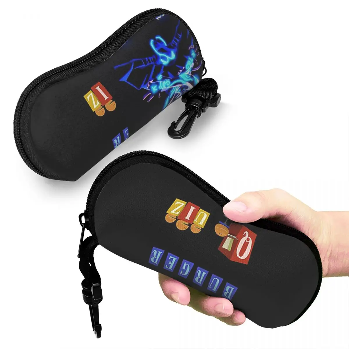 

Burger Quiz New Logo Shell Glasses Case Portable Sunglasses Box Women Men Soft Eyeglass Bag Pouch