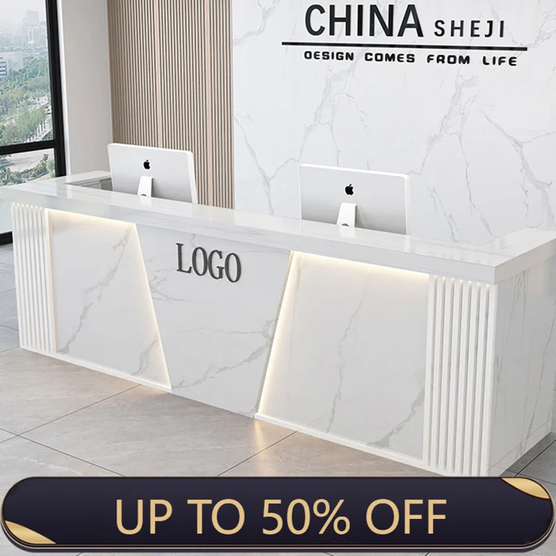 Professional Classic Bar Counter Custom Salon Glamour SimpleReception Desk Luxury Commercial Mostrador Office Furniture