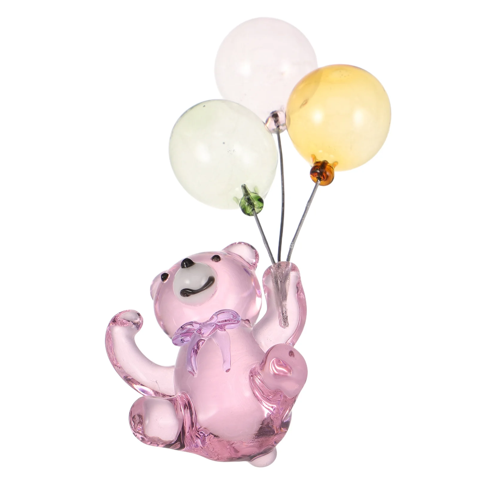 

Cute Bear Holding Balloon Crystal Statue Mini Animal Decor for Desk Shelf Room Office Home Christmas Party Decoration Gift
