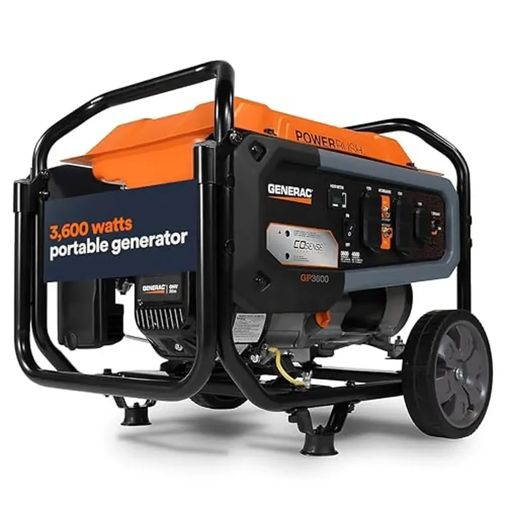 Portable Gas-Powered Generator 3600W COsense Technology  PowerRush Advanced  Emergency Power Source  Reliable & Smart Operation