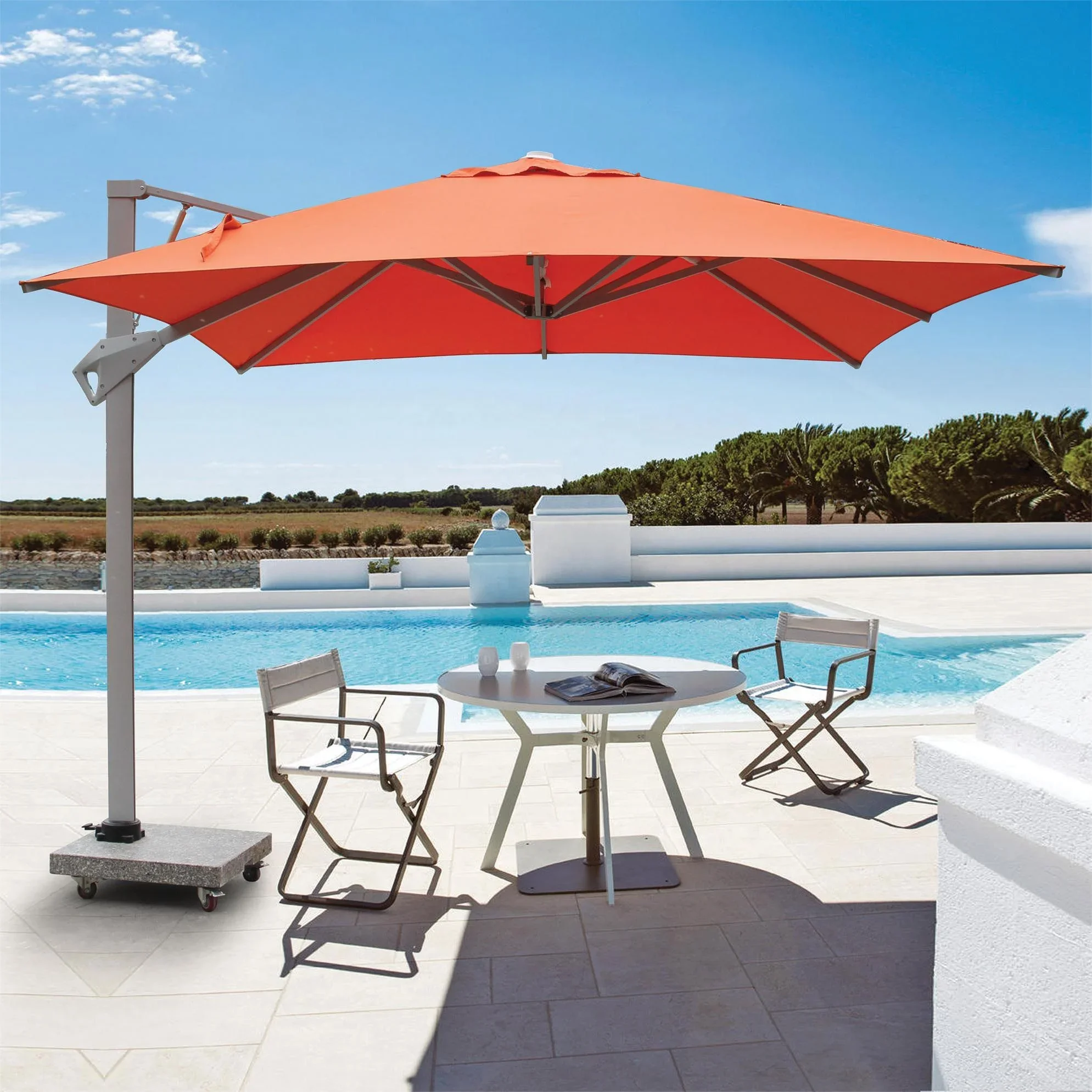Large Umbrellas Parasol Outdoor Garden Patio Swimming Pool Beach Sun Parasol Umbrella and Base