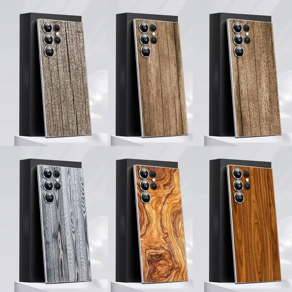 Natural Wood Tree Texture Phone Case For Samsung S22,S24,S30,S10,S21,S25,S23,S10,PIus,Ultra,5G,FE,lite Transparent Cover