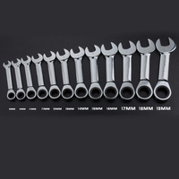 8-19mm Short Handle Ratchet Handle Wrench CR-V Combination Wrenches Quick Open Spanner Auto Repair Tools 1pcs