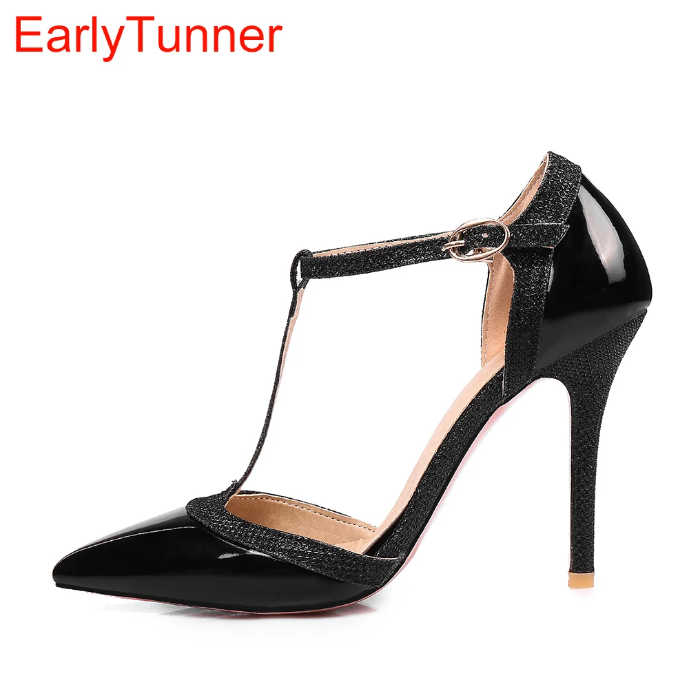 

Brand New Sales Sexy Red Apricot Black Women Sandals High Heels Gold Ladies Stripper Shoes EKS6 Plus Big Size 10 12 31 47