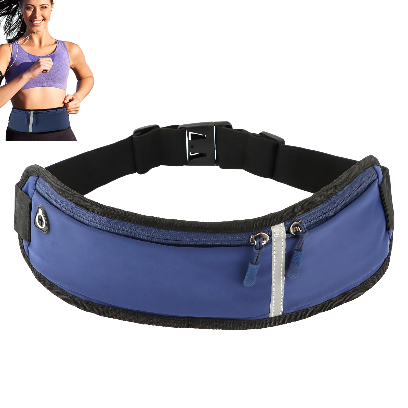 Adjustable Strap Reflective Strip Lightweight Large Capacity Walking Running Belt Workout Convenient Slim Women Men Outdoor