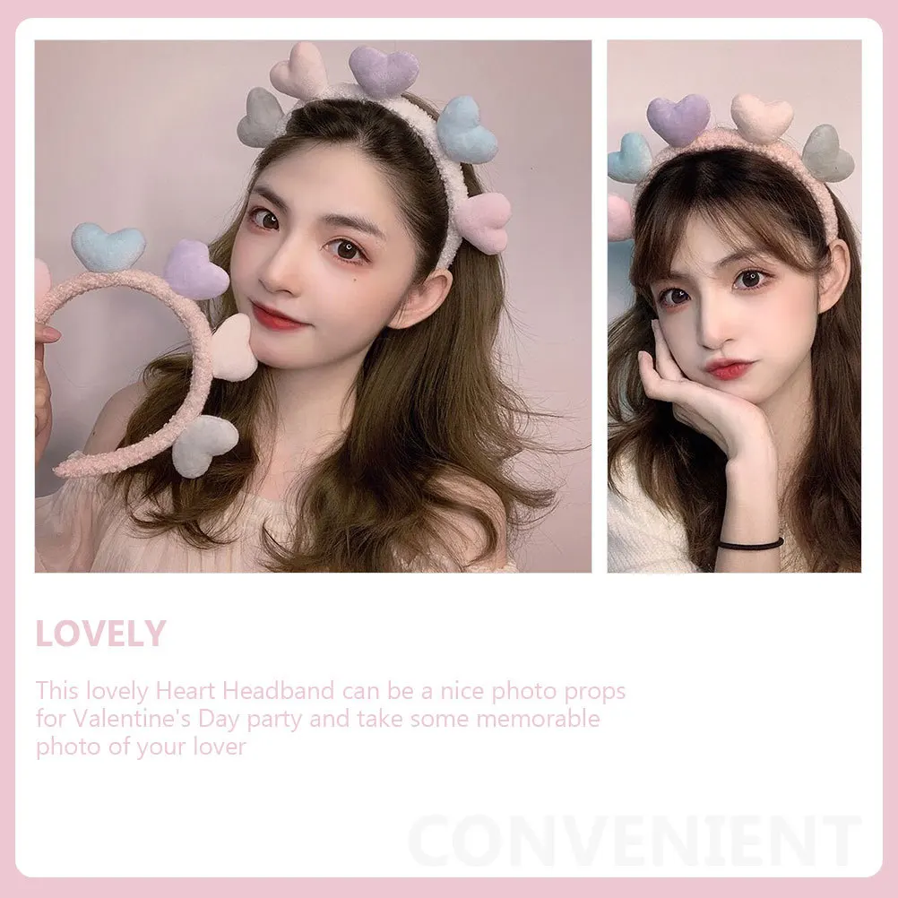 

Lovely Heart Headband for Girls Party Occasions Comfortable Wearing Hairband Prop Heart Elements Hairband Stylish Hair Hoops